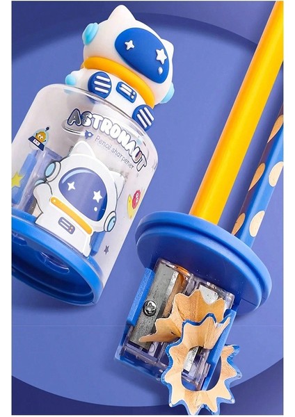 Uzay Astronot ve Uzay Mekiği Roket 2 Li Kalem Traş 2 Adet Hazneli Kalemtraş Kalem Açaçağı Fiğürlü Jumbo ve Standart Uç fırsatları