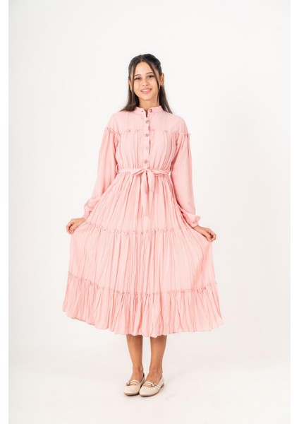 Selya Kız Çocuk Elbise Pembe