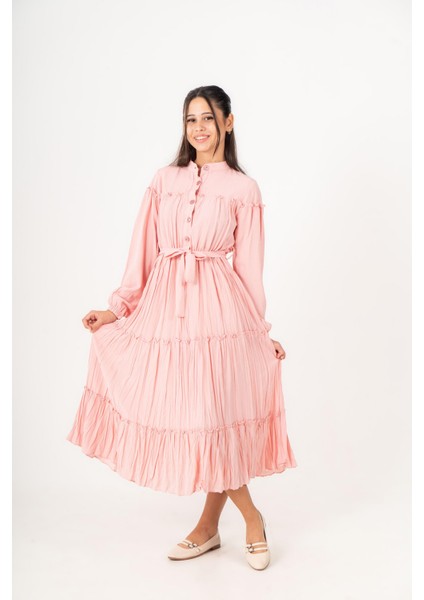 Selya Kız Çocuk Elbise Pembe