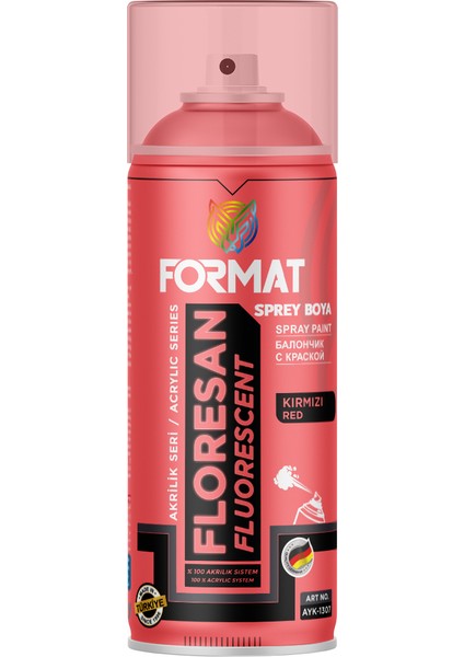 Sprey Boya Floresan Kırmızı Akrılık Sprey Boya