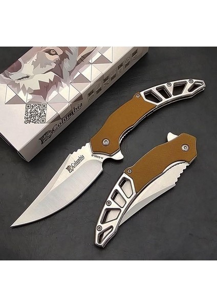 Columbia Yeni Tasarım Kamp ve Avcı Çakısı Kahve