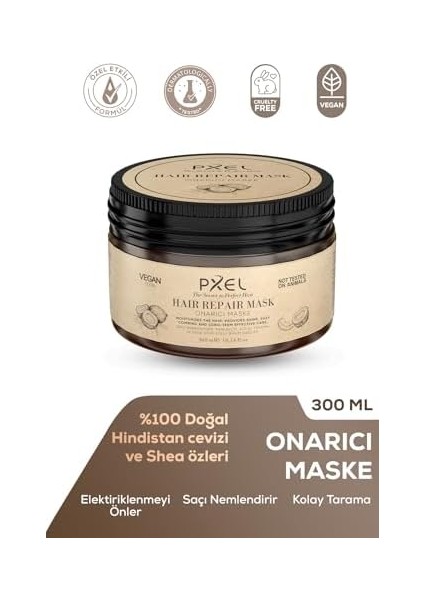 Pxel Saç Onarıcı Maske 300 ml | Yıpranmış Kuru Saçlar | Onarıcı, Besleyici, Vegan Saç Maskesi fiyatları