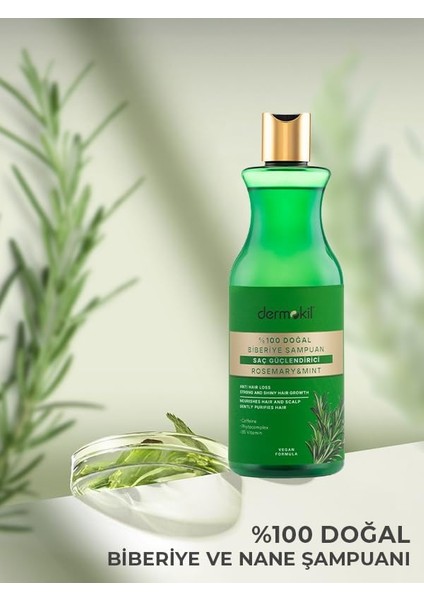 Dermokil Yüzde Yüz Doğal Saç Güçlendirici Biberiye Şampuan 400 ml