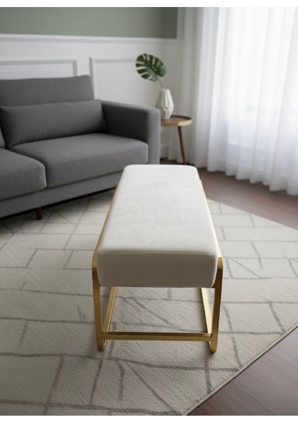 Todekhome Elora Gold Metal Ayaklı Krem Puf / Bench fiyatları
