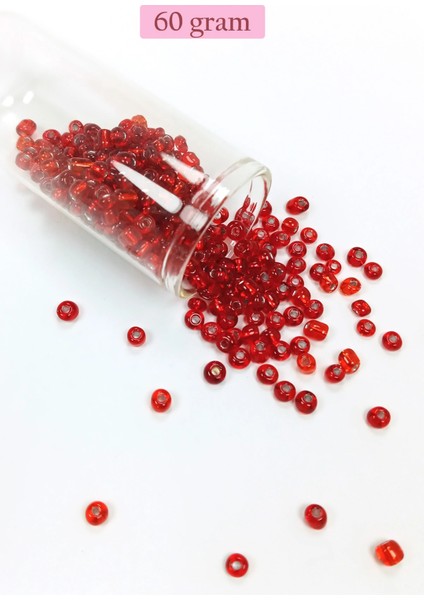 Litaetrend Dökme Cam Kum Boncuk Büyük Boy (6/0) 4 mm - 60 Gram - Şeffaf Kırmızı - BNC115