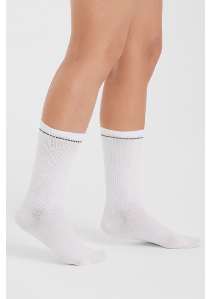 3'lü Paket Siyah Beyaz ve Gri Dikişsiz Pamuklu Tenis Spor Kadın Soket Çorap modelleri