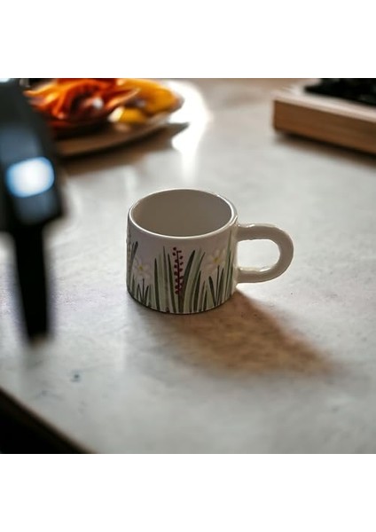 Yapımı Seramik Mug Kupa, 200 Ml, Özel Kabartmalı, Iznik Sanatının Muhteşem Örneği, Evinize Sanat Katın (Beyaz ) modelleri