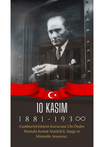 10 Kasım Atatürk'ü Anma Günü Okul Etkinlik Kumaş Pano 150X200 cm