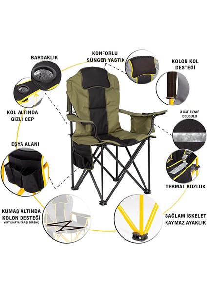 Big Boy Katlanabilir Xl Kamp Sandalyesi Haki fırsatları