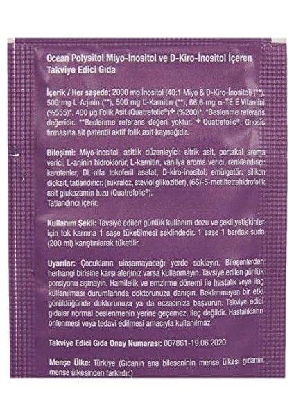 Ocean Polysitol 30 Saşe fiyatları