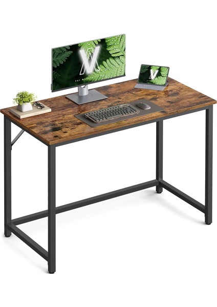 Çalışma Masası, Bilgisayar Masası, Dar Ofis Masası, 100 x 50 x 75 Cm, Çalışma Odası, Ev Ofisi, Ofis, Kurulum, Metal, Endüstriyel Tasarım, -Siyah LWD41X