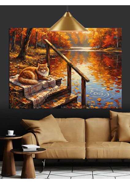 Sonbahar Merdivenleri Manzara Dekoratif Kanvas - Mdf Ahşap Tablo indirimleri