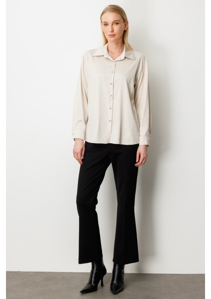 Kadın Taşlı Saten Gömlek 3003 Inci modelleri