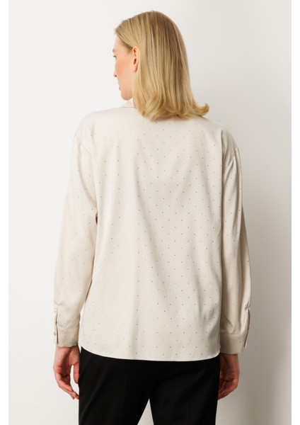 Kadın Taşlı Saten Gömlek 3003 Inci fırsatları