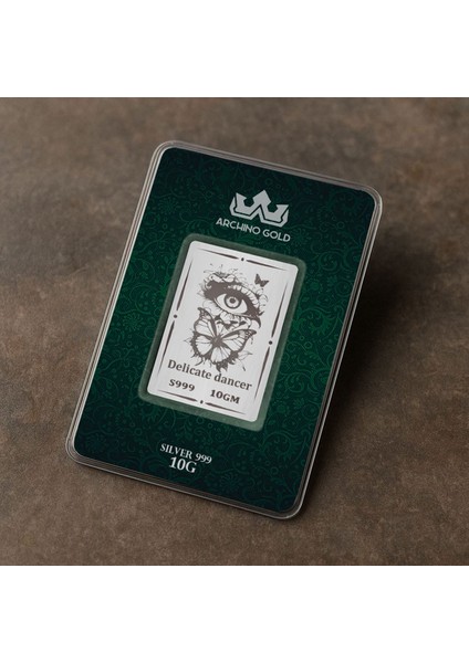 Hediyelik 10 Gram Zarafetin Simgesi Olan Göz ve Kelebek Temalı 999 Ayar Gümüş KÜLÇESI-753