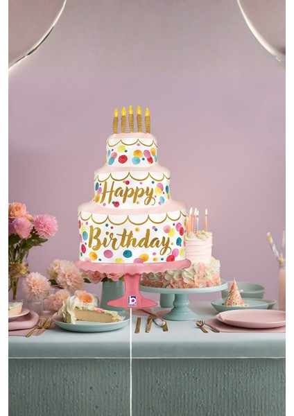 Çok Renkli Pasta Model Doğum Günü Balonu
