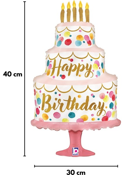 Çok Renkli Pasta Model Doğum Günü Balonu fiyatları