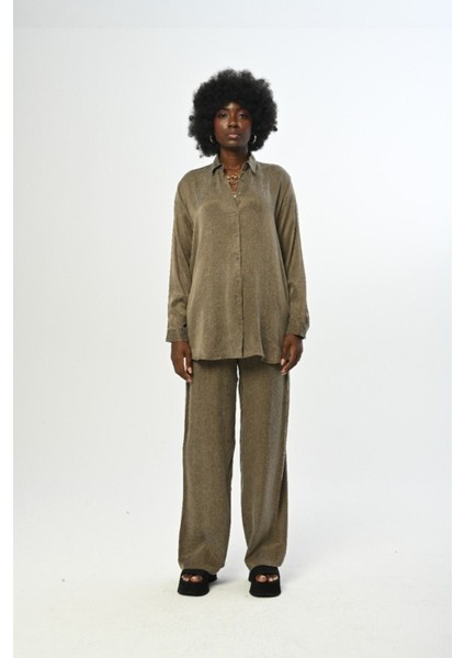 Kadın Düz Renk Oversize Kesim Gömlek modelleri