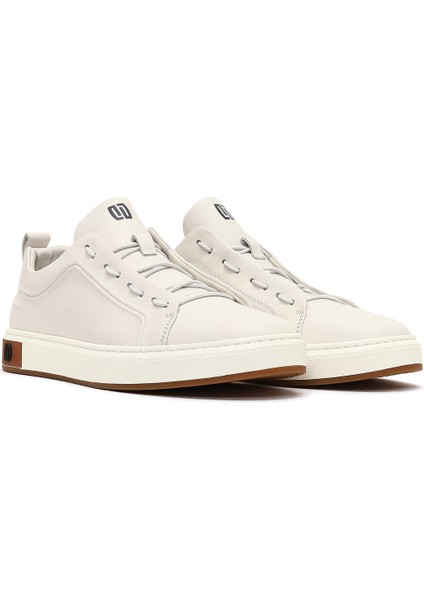 Erkek Beyaz Bağcıklı Deri Sneaker 25WFD693418 modelleri