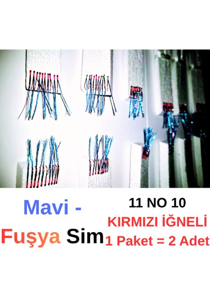 Çapari Istavrit Çaparisi, 20x12 Beden, Mavi - Fuşya Sim, 11 No Kırmızı Iğne, 10 Iğneli, 2li Paket modelleri