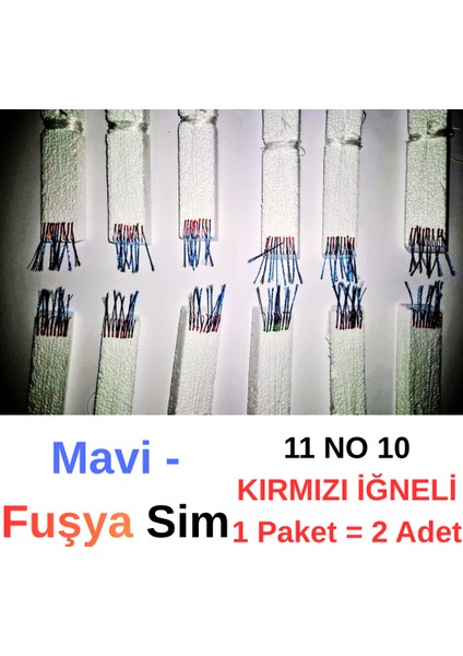 Çapari Istavrit Çaparisi, 20x12 Beden, Mavi - Fuşya Sim, 11 No Kırmızı Iğne, 10 Iğneli, 2li Paket fırsatları