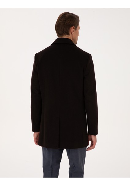 Erkek Kahverengi Ex. Slim Fit Kaşe Kaban 50314200-VR029 indirimleri