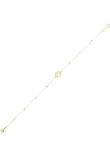 14 Ayar Dorikalı Lale Tasarım Altın Bileklik