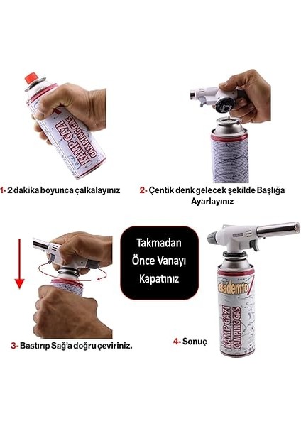 Set Çakmaklı Pürmüz Yedek Kartuşu Kamp Gazı 227 Gram Piknik Kamp Mangal Mutfak Ateş Tutuşturucu fiyatları