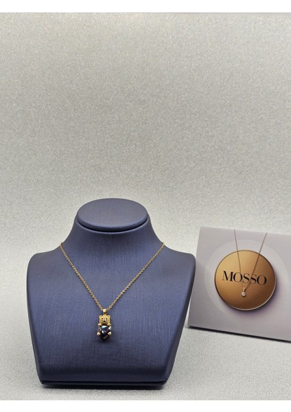 Mor Renkli Ayıcık Çelik Kolye