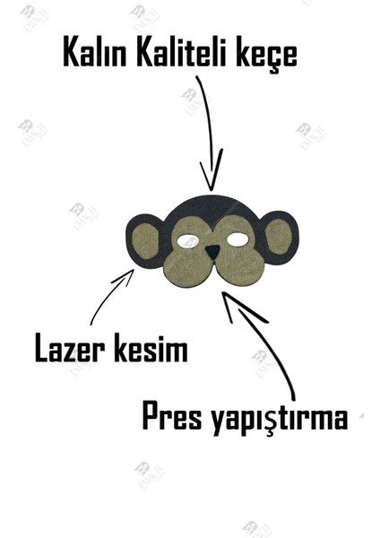 Maymun Maske Kaliteli Keçe Hayvan Figürlü Maske fırsatları