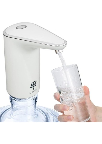 Şarjlı Damacana Su Pompası Yeni Nesil Otomatik Gümüş XHB-060