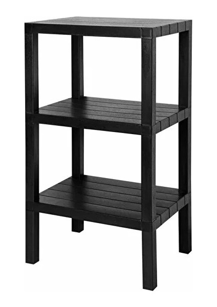 Ombeg 3 Katlı Siyah Plastik Raf Ünitesi – Kitaplık, Banyo, Mutfak ve Ayakkabılık fiyatları