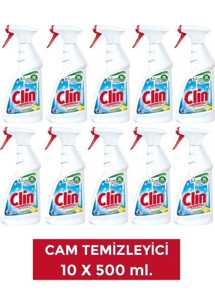 10 Adet Limon Cam Yüzey Temizleyici 500 ml