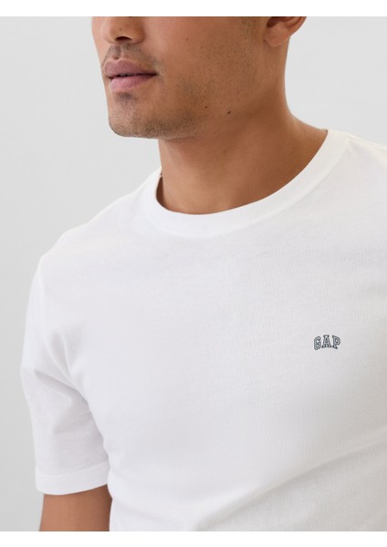 Erkek Beyaz Gap Logo Everyday Soft T-Shirt