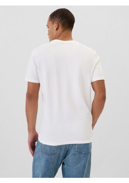 Erkek Beyaz Gap Logo Everyday Soft T-Shirt