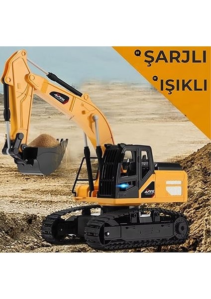 Kumandalı 40 Mhz Tam Fonksiyonlu Rc Iş Araçları LED Işıklı Kepçeleri, Damperi ve Vinç Hareketlidir (Kule Vinç-Kepçe-Bulldozer-Kamyon) (Kepçe) fiyatları