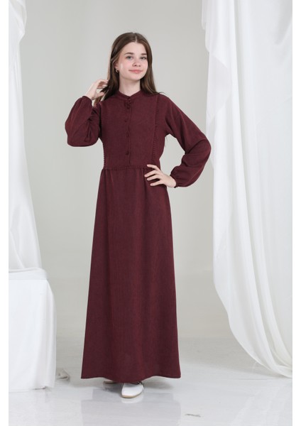 Melora Kız Çocuk Kadife Elbise Bordo