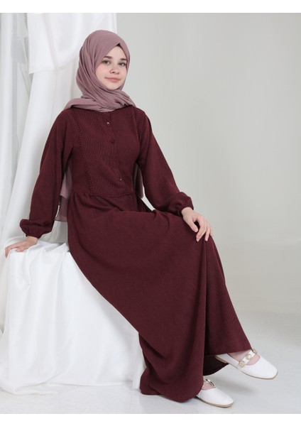 Melora Kız Çocuk Kadife Elbise Bordo