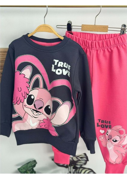 3-10 Yaş Stitch Kız Ikili Takım- 8112200 - Pembe