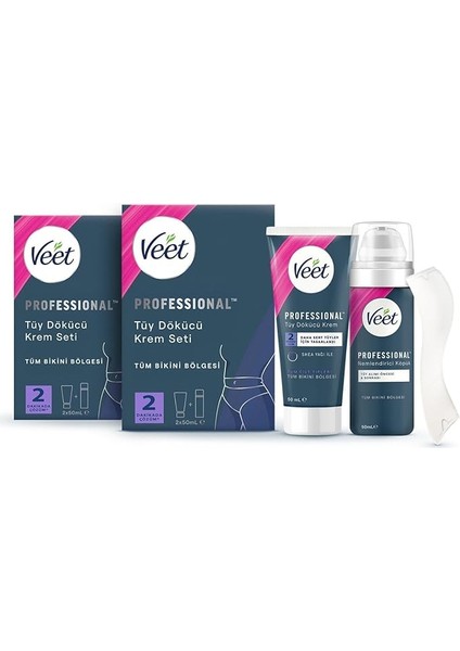Professional Bikini Bölgesi Tüy Dökücü Krem Seti (50 ml + 50 Ml) x 2 Adet