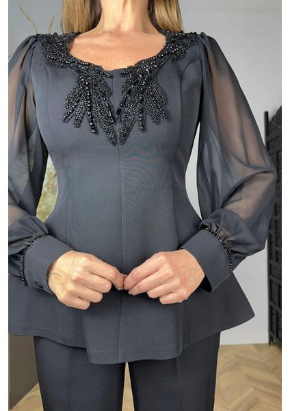 G1609 Taş Işlemeli Tasarım Takım Siyah fiyatları