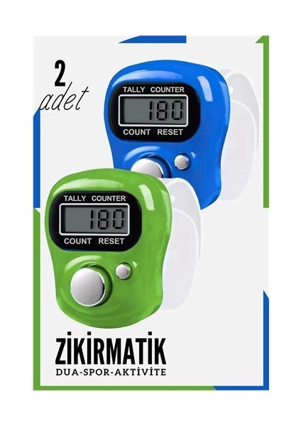 Zikirmatik Dijital Parmak Sayacı Sıfırlanabilir 5 Haneli LCD Ekran 2 Adet