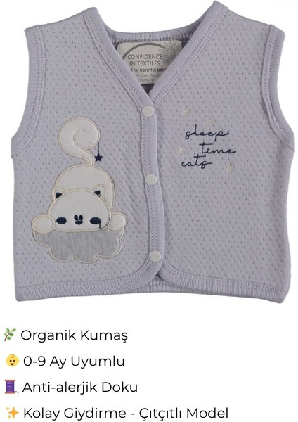 Bebiya %100 Pamuklu Unisex Bebek Yeleği | Çıtçıtlı, Antialerjik, Yumuşak Kumaş (0–9 Ay) fiyatları