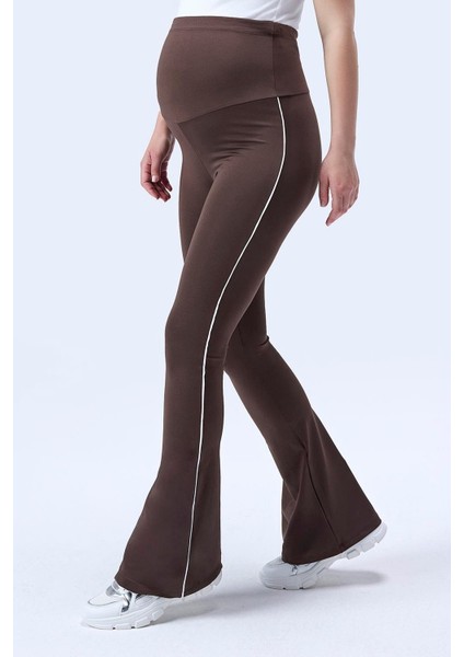 Imaj 437 Kahverengi Renk Toparlayıcı ve Extra Esnek Etkili Yüksek Bel Ispanyol Paça Hamile Tayt fiyatları