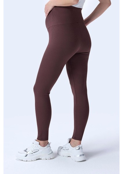 Imaj 371 Kahverengi Renk Toparlayıcı ve Extra Esnek Etkili Yüksek Bel Hamile Tayt modelleri