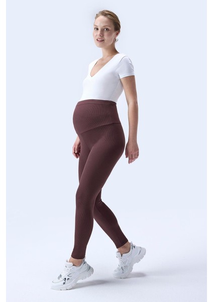 Imaj 371 Kahverengi Renk Toparlayıcı ve Extra Esnek Etkili Yüksek Bel Hamile Tayt indirimleri