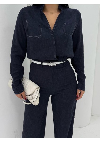 Altı Lastıklı Kruvaze Yaka Takım