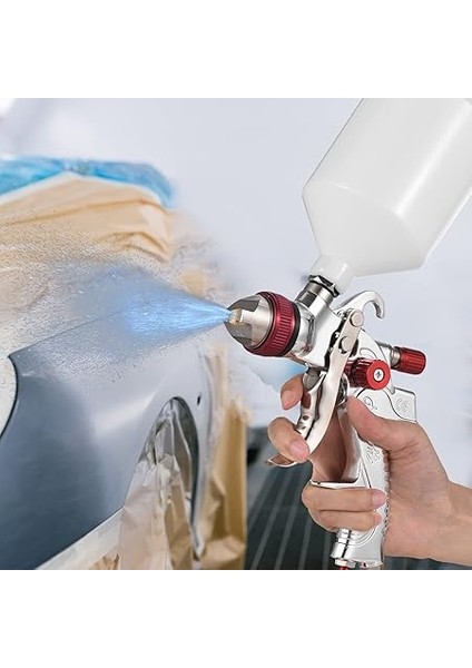 Hvlp Boya Püskürtme Tabancası Kiti Yeri Besleme Hava Püskürtme Tabancası Mini Püskürtme Boya Tabancası Boya Püskürtücü 600ML Bardak ile 1.4/1.7/2.0mm Boyama Için Nozullar Araba Mobilya Duvar fırsatları