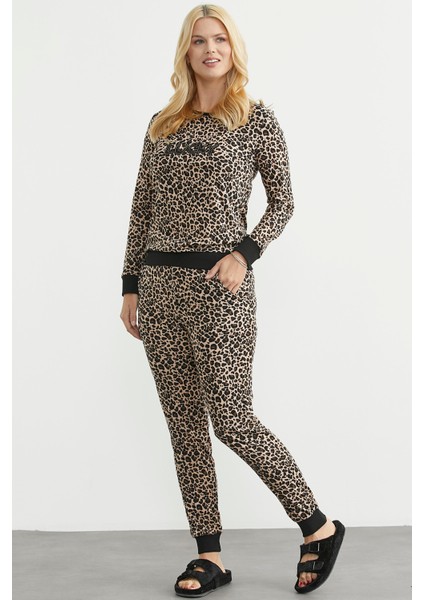Leopar Desenli Pijama Takım - Kamel fiyatları