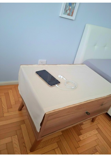 45X90 cm Ham Bez Komodin Örtüsü %100 Pamuklu Yatak Odası Komodin Örtüsü Pamuklu Doğal Kumaş 2'li Set fiyatları